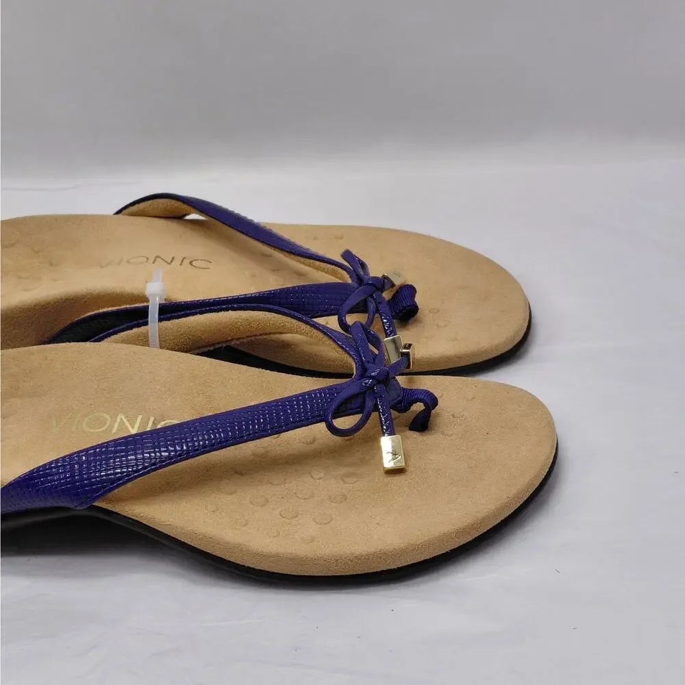 Vionic Womens Flip Flop Thong Sandals Sz 6 Purple Comfort Summer Vacation Shoes